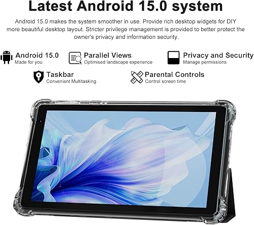 Miniatura 2 de PEICHENG Tableta con Estuche Protector, 7" IPS 1024 * 600 Android 15.0 Tab PC RAM 8GB (3+5 Expand) + ROM 32GB Bluetooth 5.0 WiFi 6 2.4G+5G 2MP+5MP