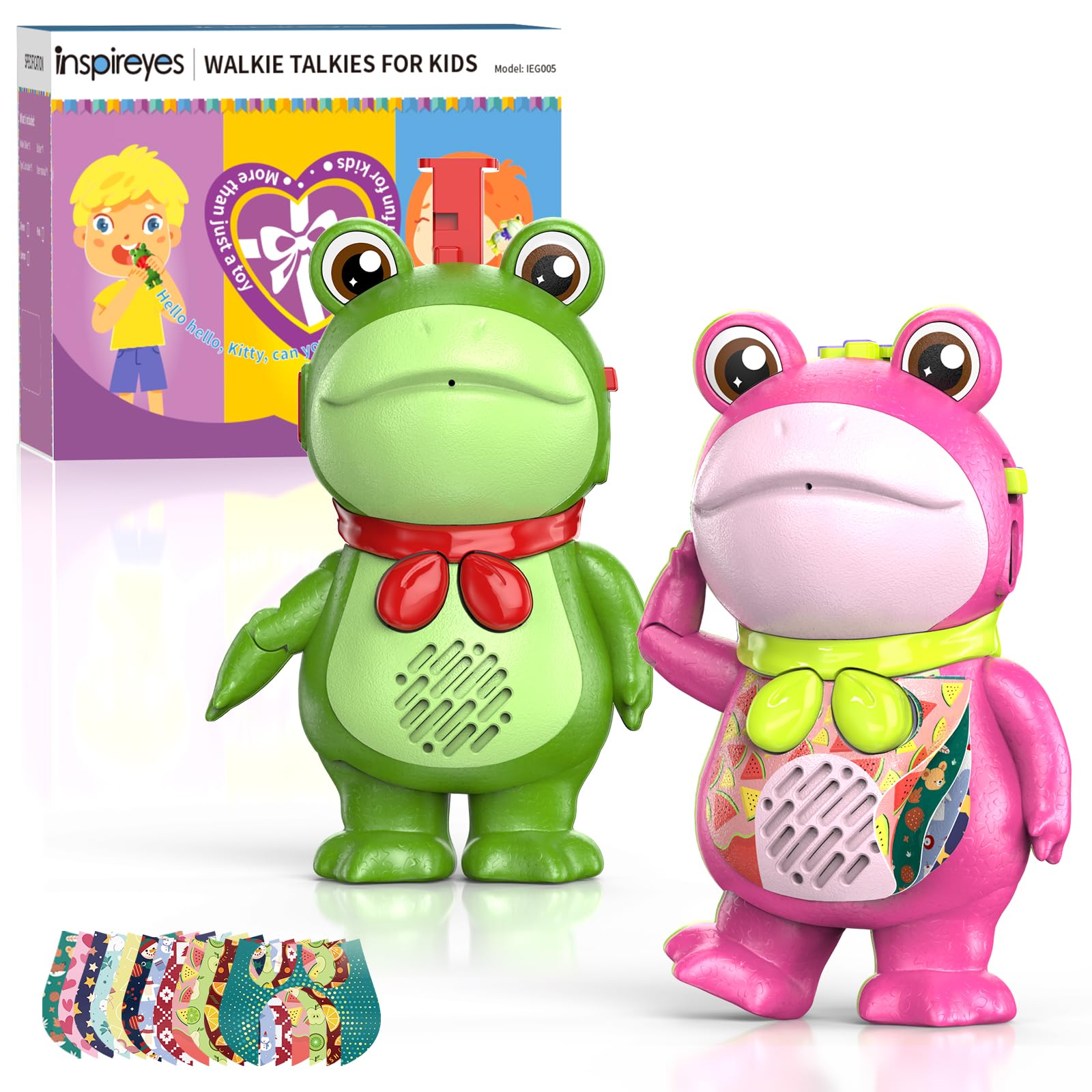 Inspireyes Kids Walkie Talkies Rechargeable Frog Toys Gift for Ages 3-8