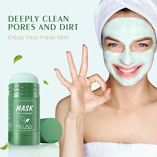 Miniatura 5 de Vemofoper Removedor de puntos negros con extracto de té verde, limpieza profunda de poros, máscara de arcilla verde para hidratar, purificar,