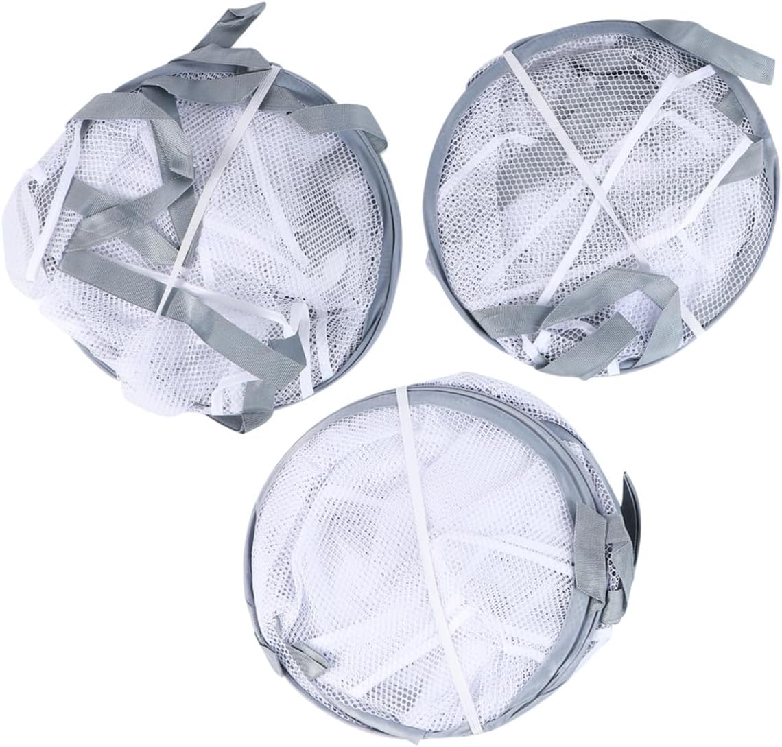 3pcs Clothes Drying Basket Set with Socks Tuck Net, Household Hanging Laundry Rack for Sweaters and Delicates, Square Single to Triple Layer Mesh Organizer for Home and Balcony