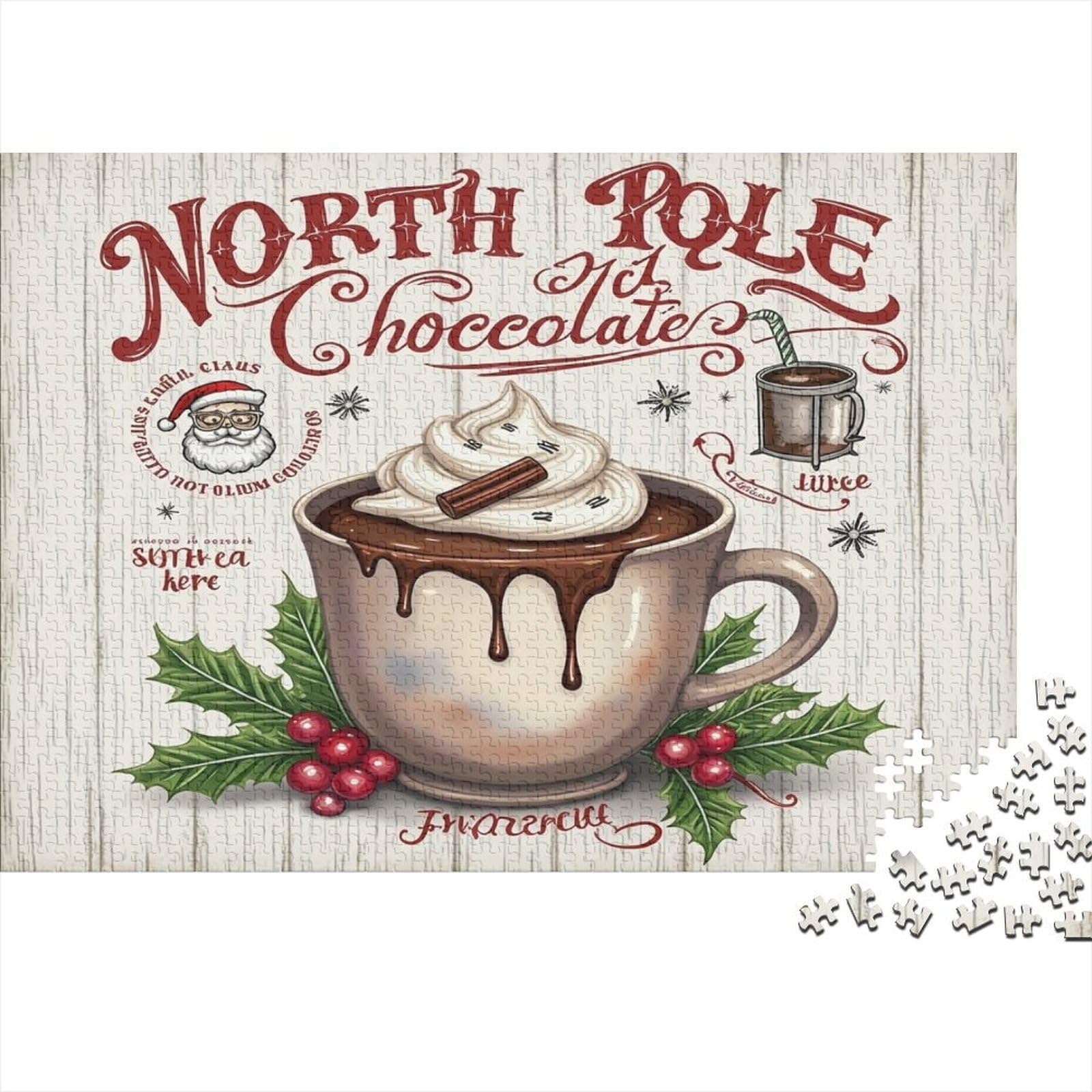 Hot Chocolate Art 1000 Piece Jigsaw Puzzle Officially Licensed for Adults Teenagers Stress Relief Hot Chocolate Brain Game Home Decor Birthday Gift 52x38cm/1000pcs