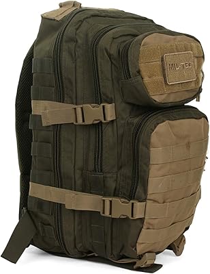 Mil-Tec MOLLE Tactical Pack (Green and Coyote, 20 Liter)