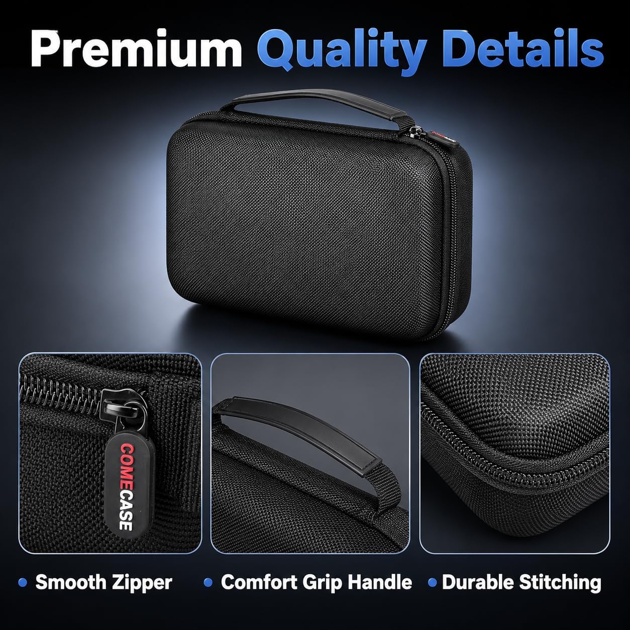 Protective Case Holds 2pcs Hair Clippers, Barber Storage Compatible with Ufree/ for Novah/ for Jack & Rose/ for FADEKING Beard Trimmer Kit, All-in-One Organizer for Shaver Set-Black Case+Black Zipper