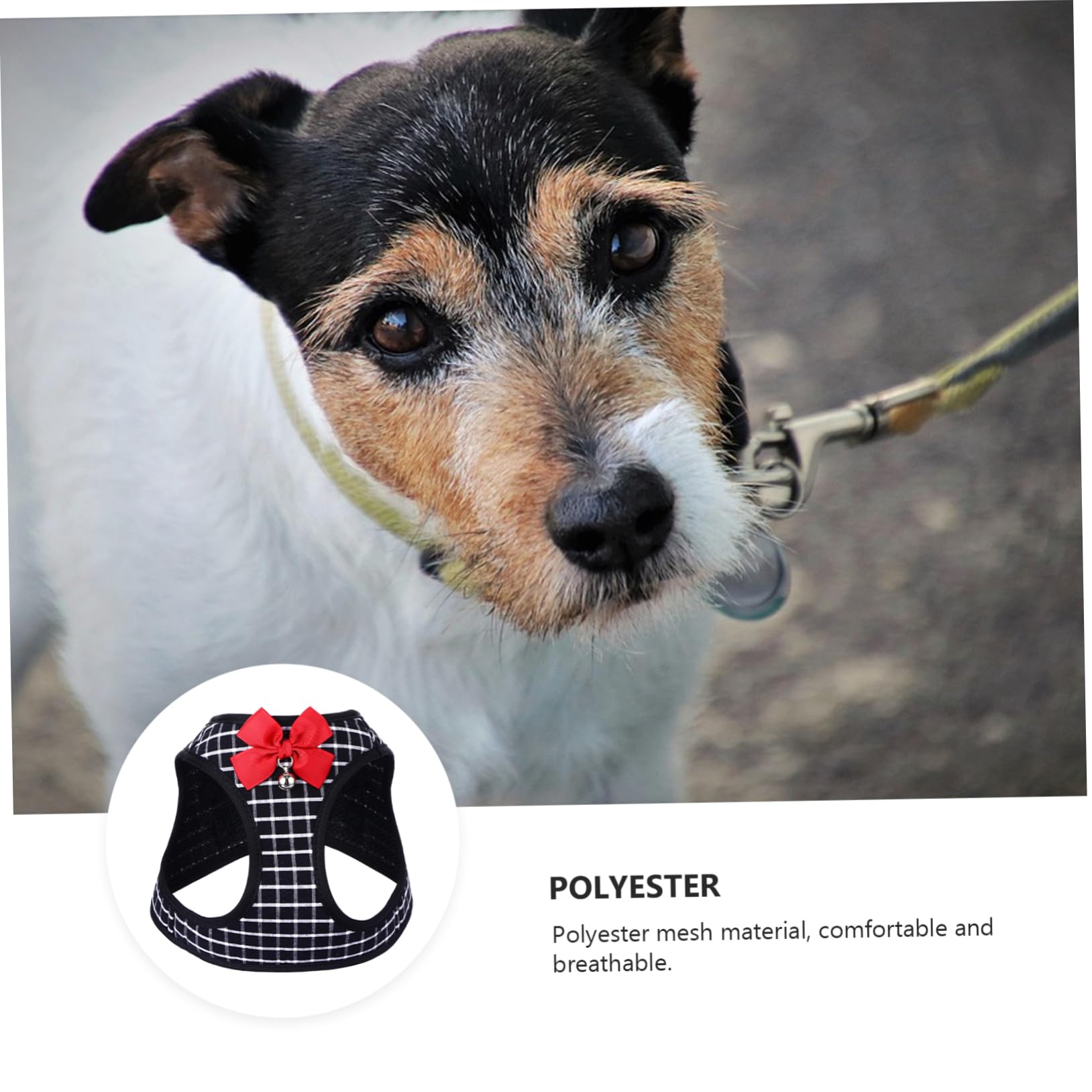 Housoutil 3pezzi Pettorina Per Cani Piccoli Con e Guinzaglio Vest e Traction Rope Comoda e Resistente Adatta Per Passeggiate e Attività All Aperto