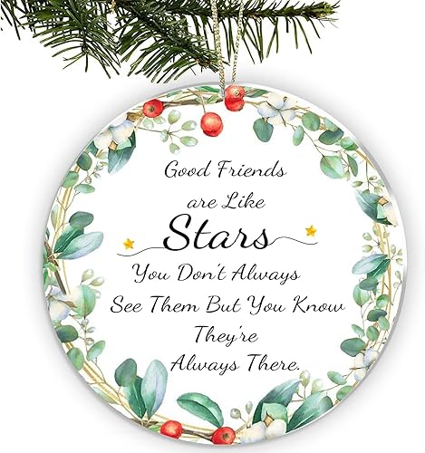 Good Friends are Like Stars - Adorno de Navidad de la amistad, regalo de recuerdo para mejores amigos, decoración colgante de árbol de Navidad,