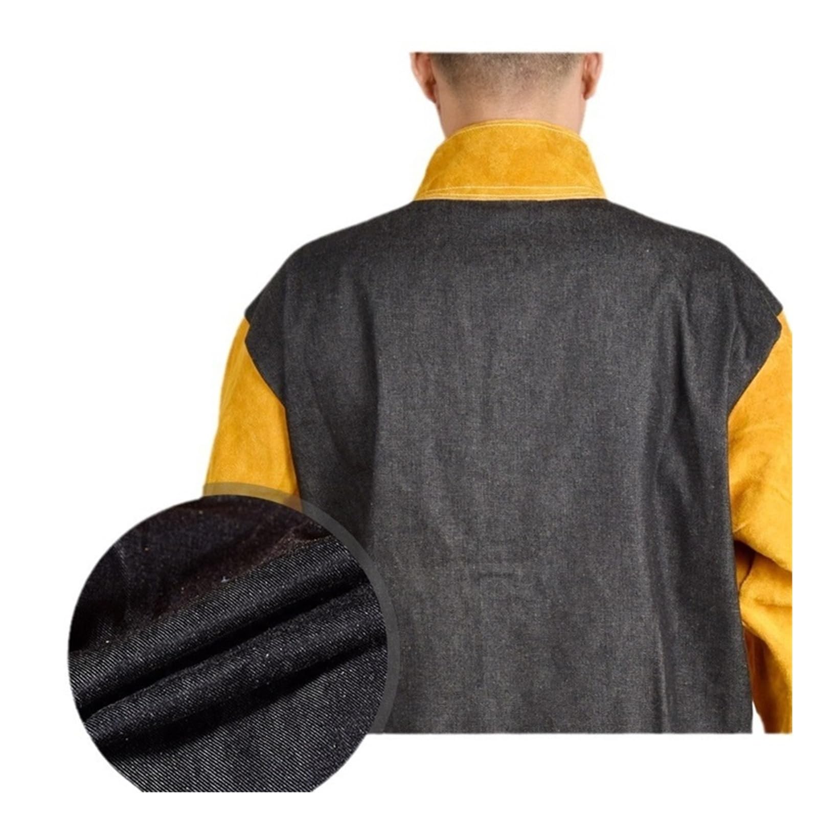 Trajes de soldadura cuero resistentes con aislamiento térmico ignífugo for protección soldadores Carpintero, ebanista(Yellow,2XL)