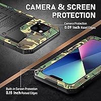 Vista 6 de Beasyjoy Funda impermeable para iPhone 13, carcasa de metal con protector de pantalla integrado, resistente a todo el cuerpo, protección de grado