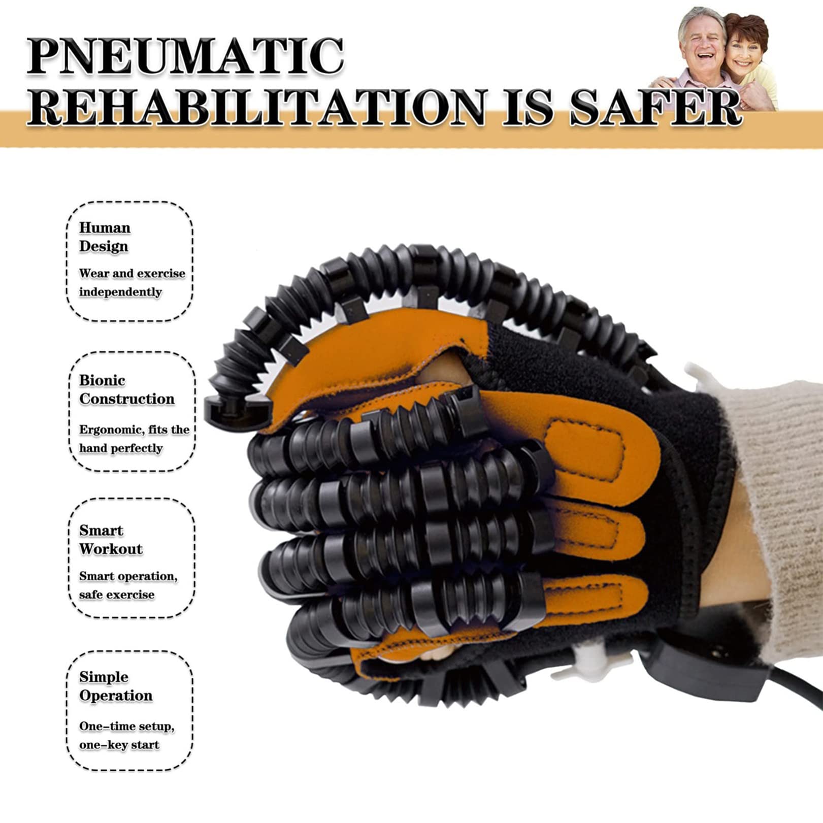 Guantes robóticos de rehabilitación de Segunda generación Entrenamiento con los Dedos Férula para la Mano Férula para ambas Manos Equipo de Ejercicio de restauración (Tamaño: Código S, Color: Mano i