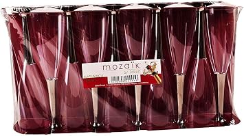 Arm Company Mozaik Champagne Glasses, Silver Stem, Silver, 2.0 x 7.1 inches 5 x 18 cm, For Parties, Events, 10 Pieces