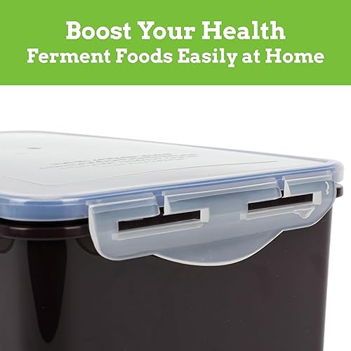 Miniatura 2 de Nourished Essentials Tarro de fermentación de pepinillos - Contenedores de Kimchi de almacenamiento de doble tapa - Contenedor de fermentación de