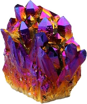 Titanium Coated Quartz Crystal Cluster Mineral for Decor