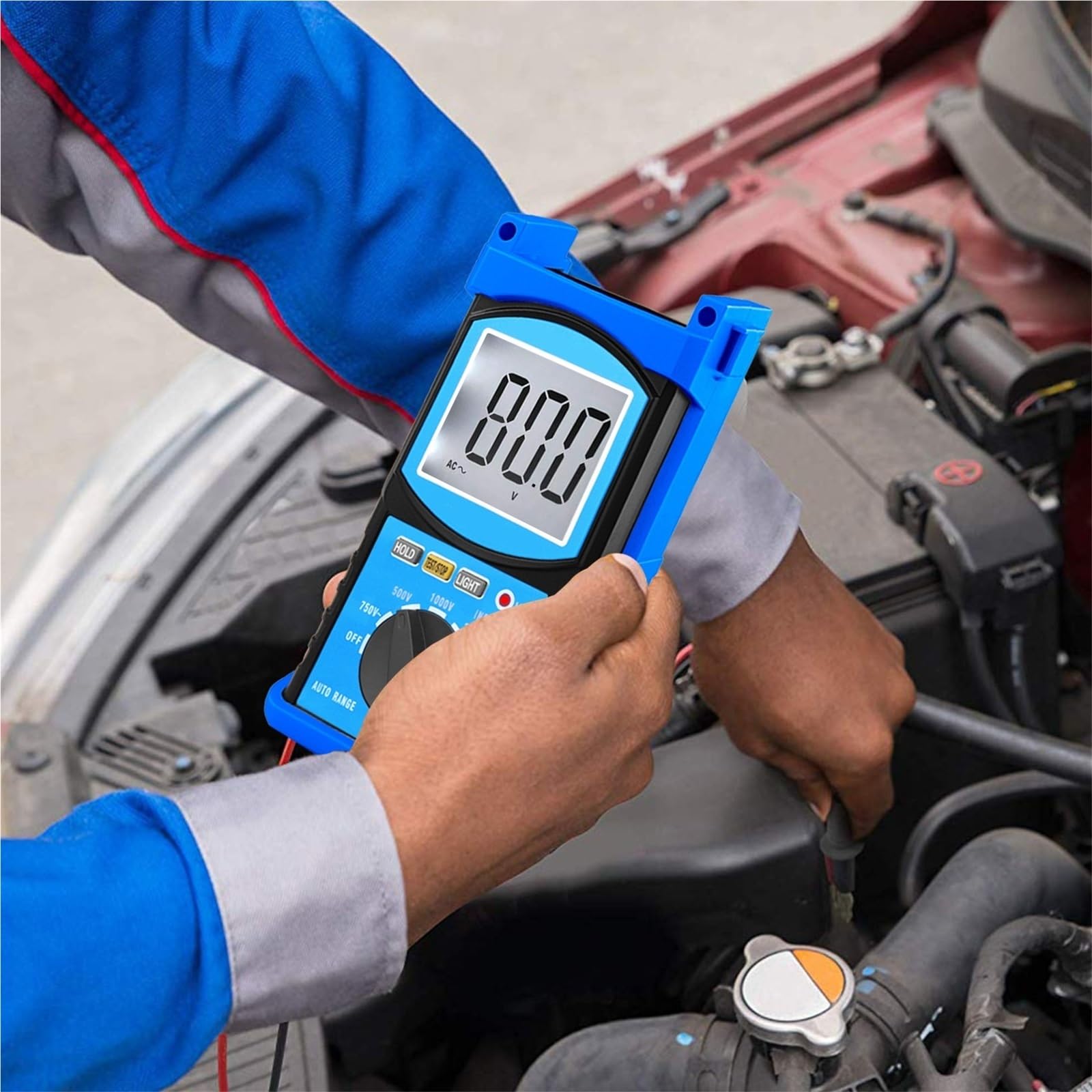 Multímetro digital, Medidores De Resistencia, Megóhmetro Digital, Kethvoz 500V/1000V/2500V/5000V Probador Aislamiento, Medidor Rango Automático 1MΩ~200GΩ, Prueba CA,para coches