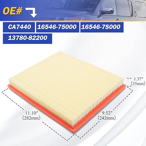Miniatura 6 de CA7440 Filtro de aire de motor para INFINITI QX56 NISSAN Armada Frontier NV1500 NV2500 NV3500 Pathfinder Titan Xterra Jeep Grand Cherokee SUZUKI