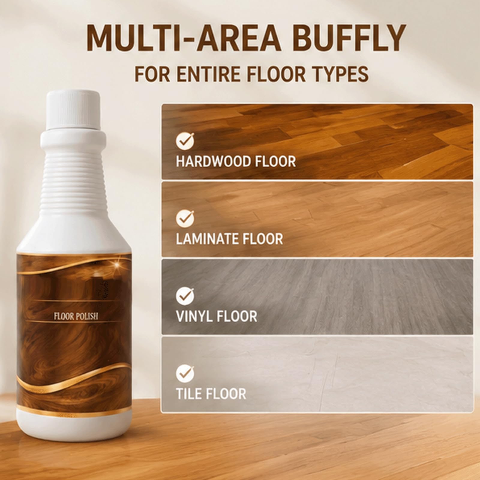 Limpiador de pisos de madera y buffly, refuerzo de brillo multiárea para madera dura,laminado y vinilo,piso de alto brillo buffly mistly, madera de secado rápido arealy buffly para muebles, (2 piezas)