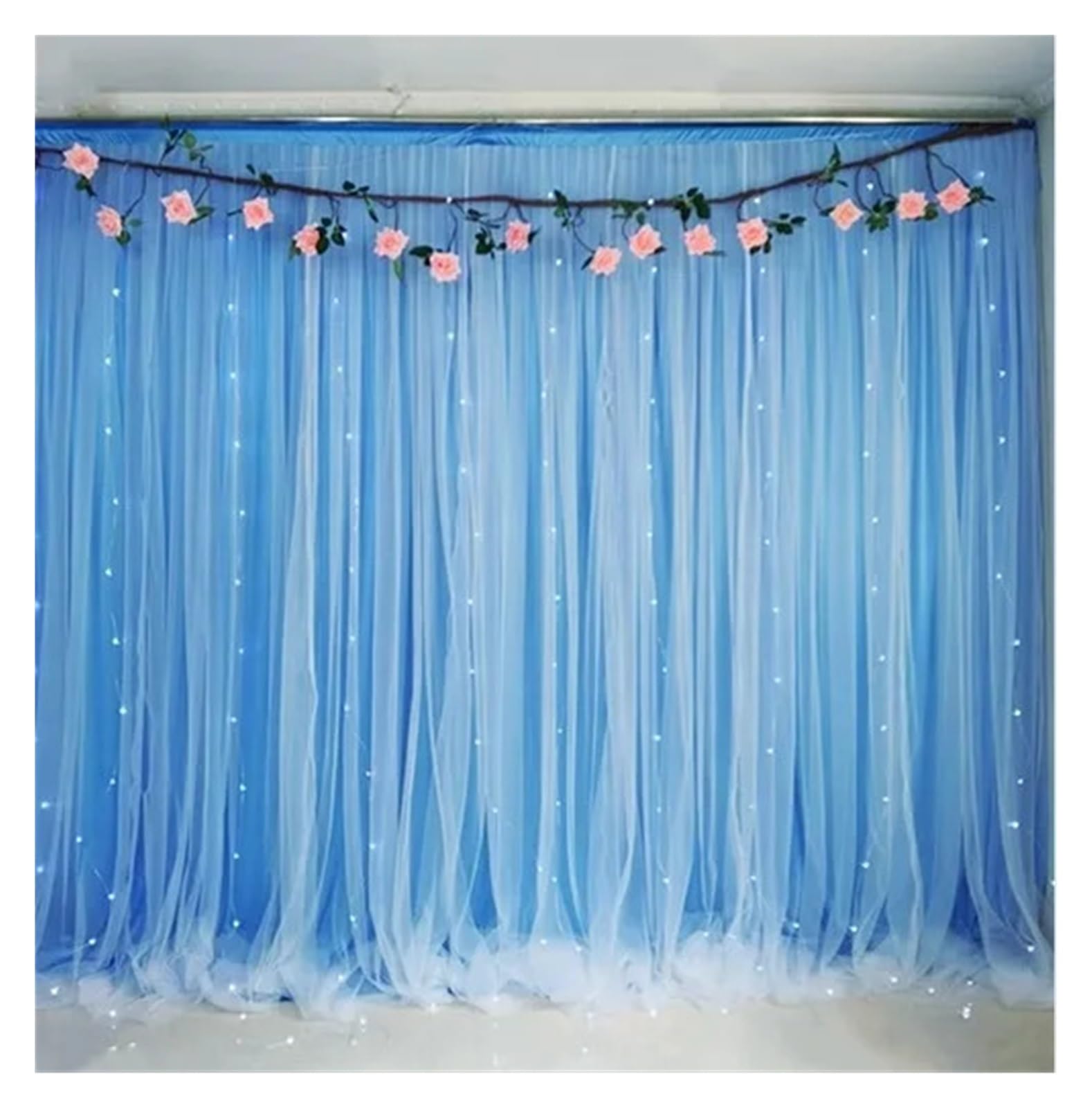Sfondo di Cerimonia Nuziale con Tende in Chiffon Tulle Bianco | Sfondo for cerimonia di matrimonio Sfondo for addio al nubilato Photo Booth Fotografia di sfondo