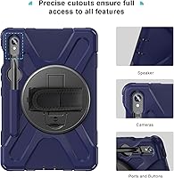 Vista 4 de ProCase Funda resistente para Galaxy Tab S10 2024/Tab S9 FE/ S9 / S8 / S7 de 11 pulgadas para exteriores con soporte para bolígrafo S, funda marino