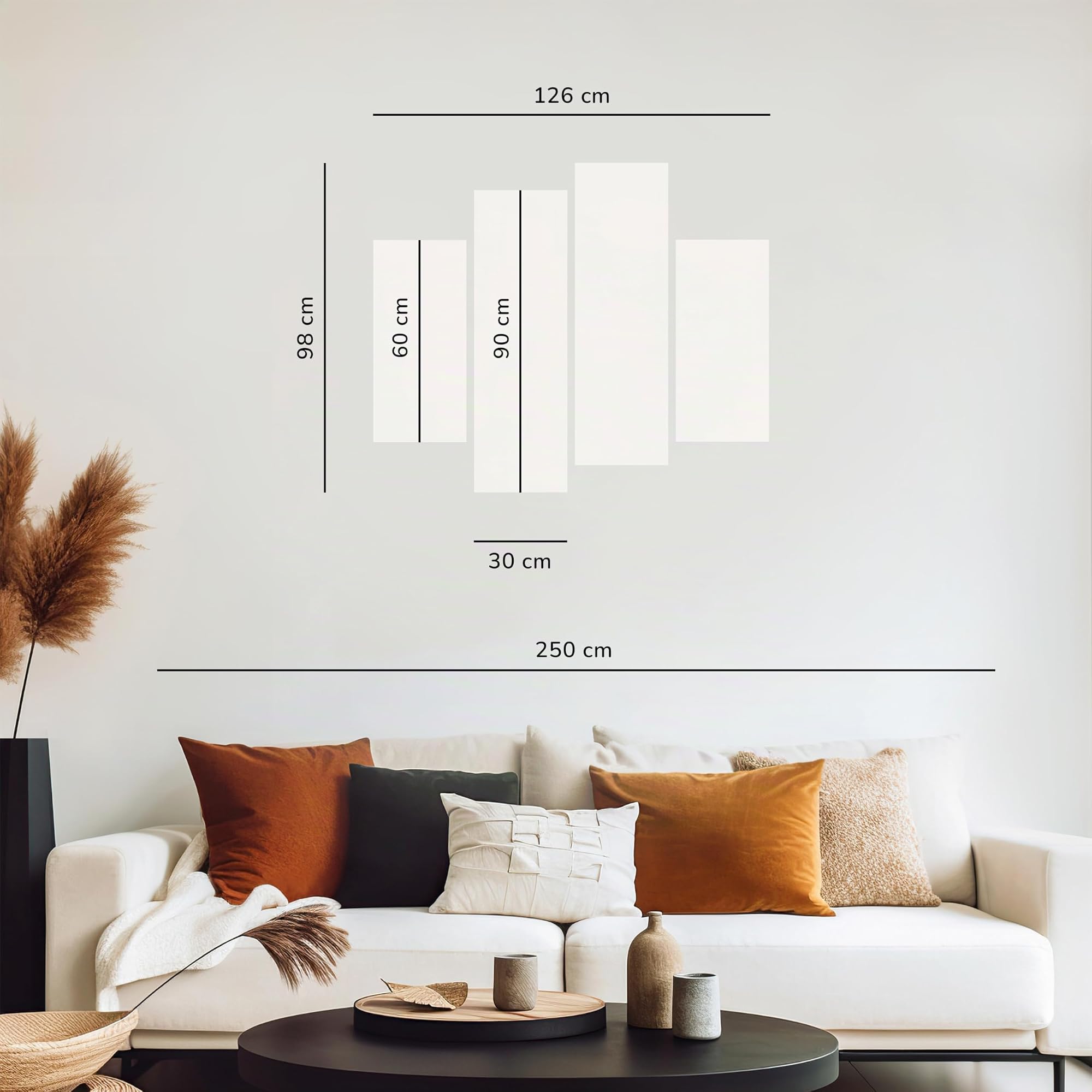 decomonkey Quadri Moderni Soggiorno Vino Uva Cucina, 4 pezzi, 126x98 cm | Tela strutturata su telaio in legno, decorazione da parete, ristorante, azienda, vinicola, botte, bottiglia, bianco, marrone