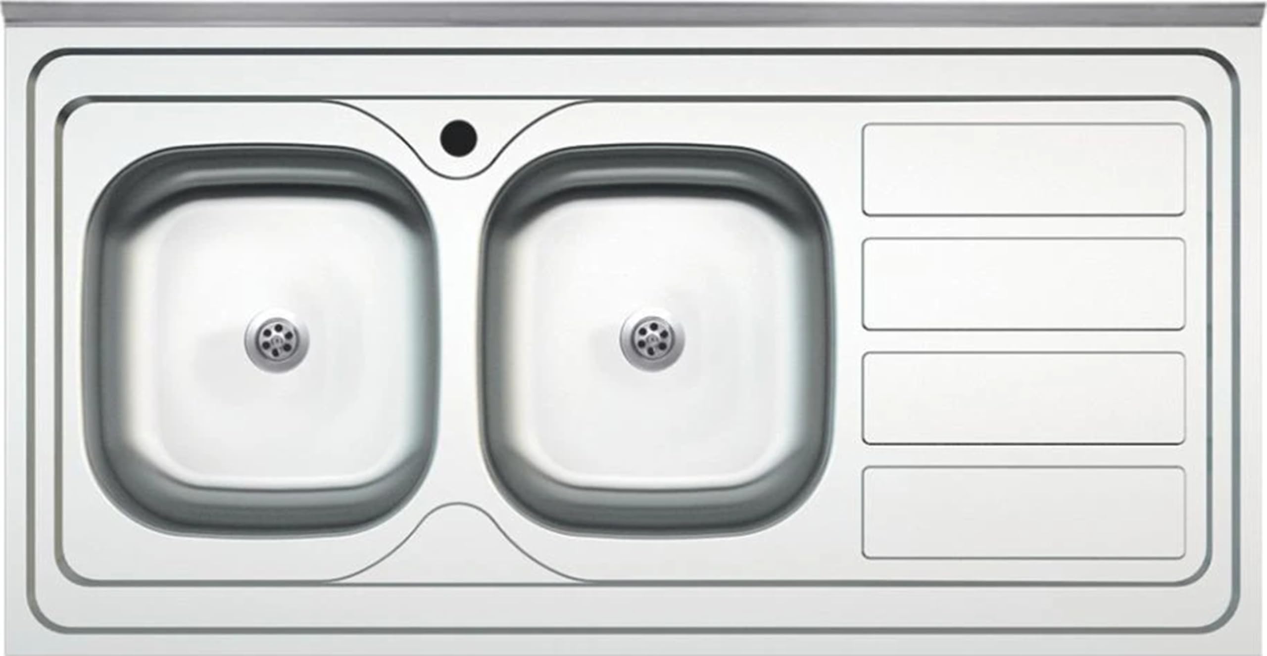 Lavello Cucina 2 Vasche con Gocciolatoio, 120x60 cm, Acciaio Inox