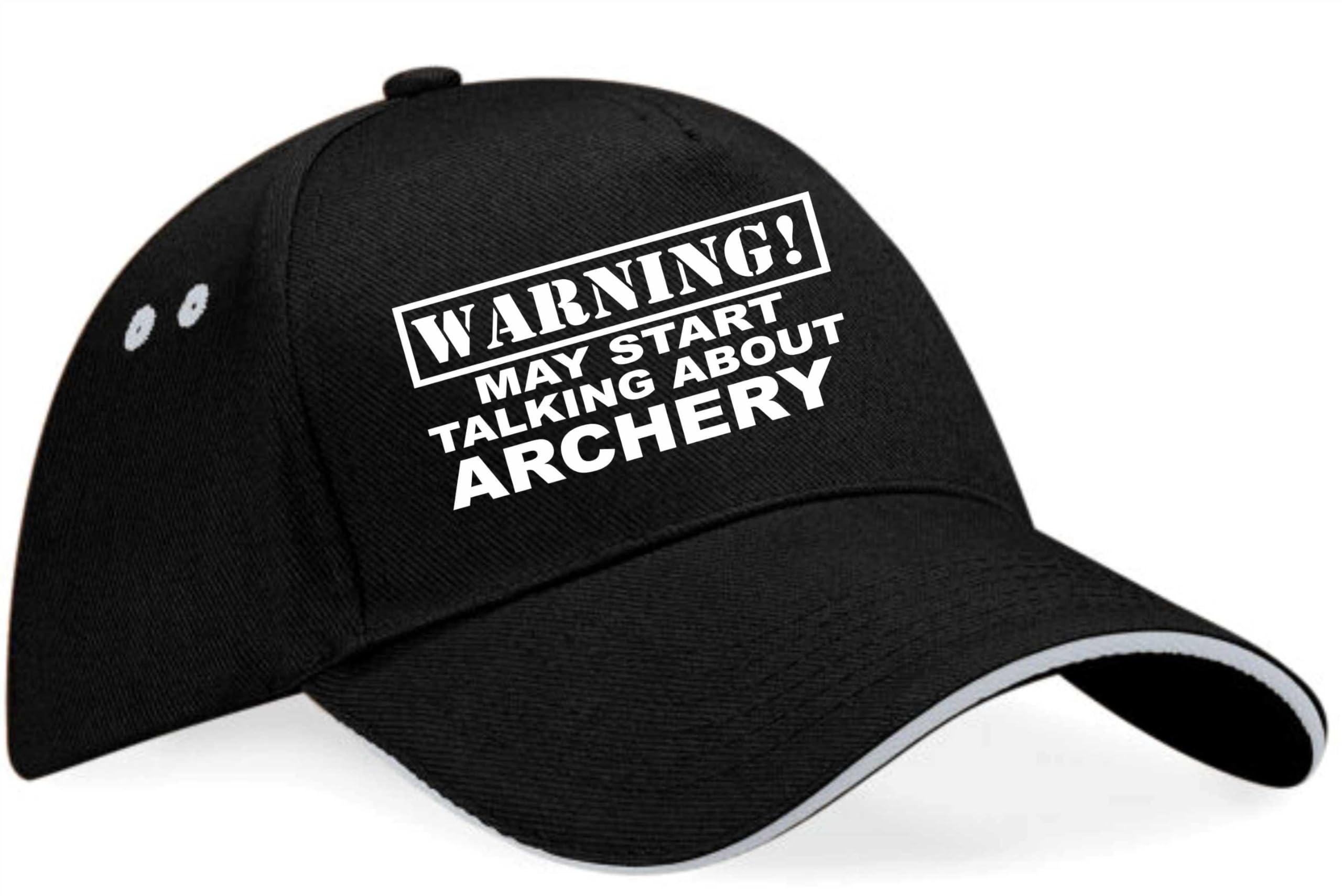 Print4u Unisex Black Warning May Talk About Archery Baseball Cap Sport Gift For Men & Ladies