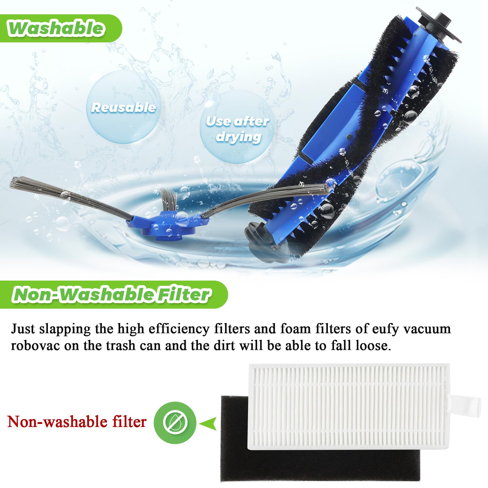 Amazon.co.jp: Techecook Eufy Robovac ブラシとフィルター交換用 Eufy