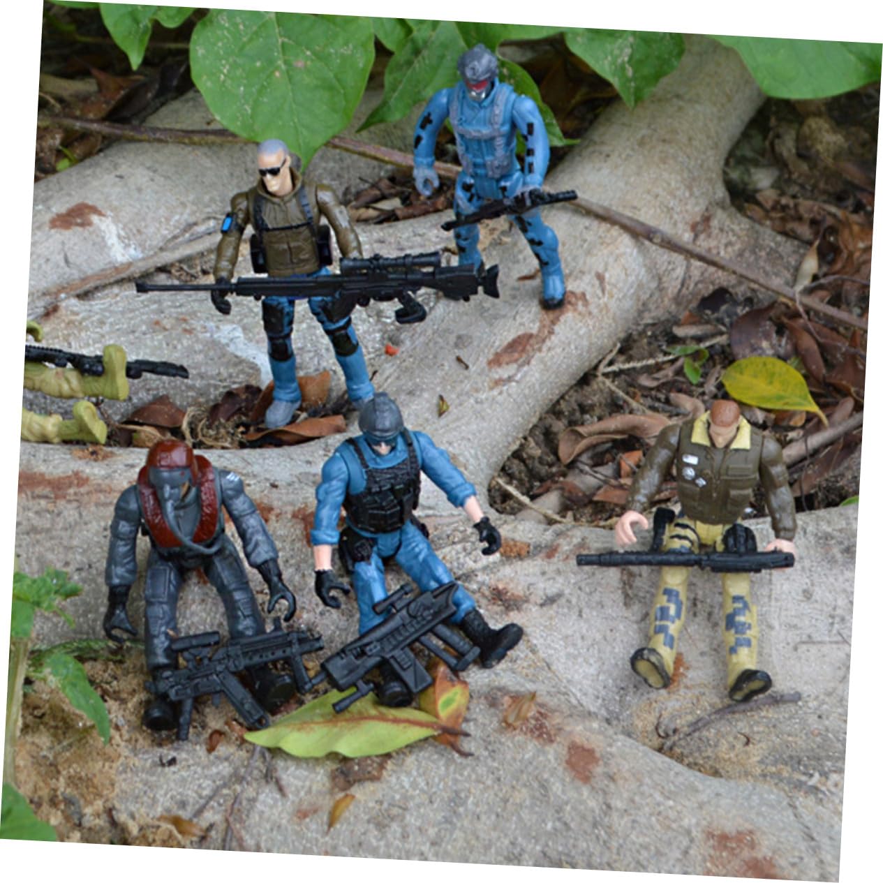 SUPVOX Set di Soldatini Militari 12 Pezzi in Plastico, Modelli 10cm | Articolazioni Mobili, Gruppo Mercenario Tema Zombie, Bordi Lisci senza Sbavature Stile Casuale
