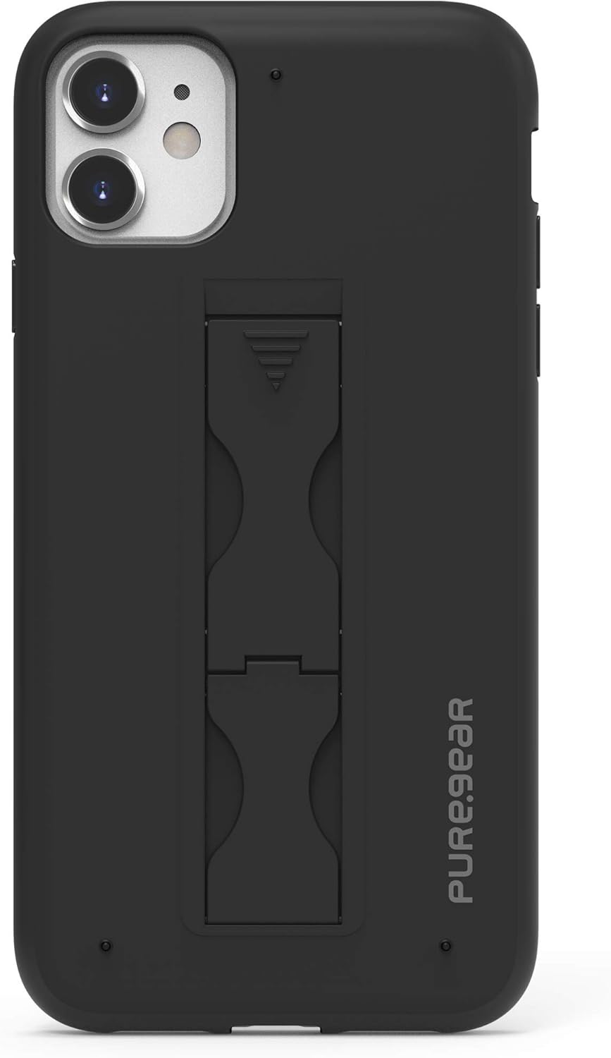 PureGear SlimStik Built-in Kickstand Case for Apple iPhone 11, Supports Wireless Charging, Functional Grip, Ultra Slim Protective iPhone 11 Case with Lifetime Replacement Coverage (Black)