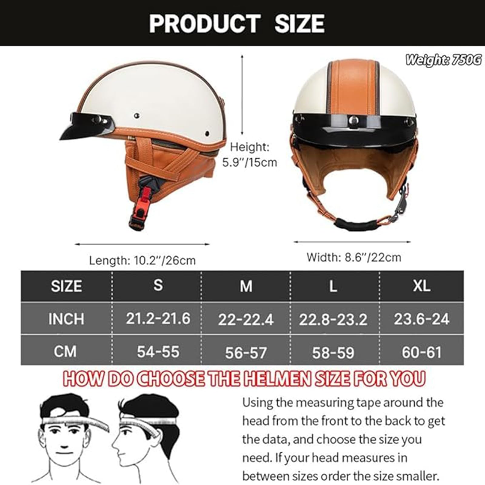 Duitse stijl halve helm leren motorfiets, DOT/ECE Duitse stijl halve helm leren motorfiets, DOT/ECE