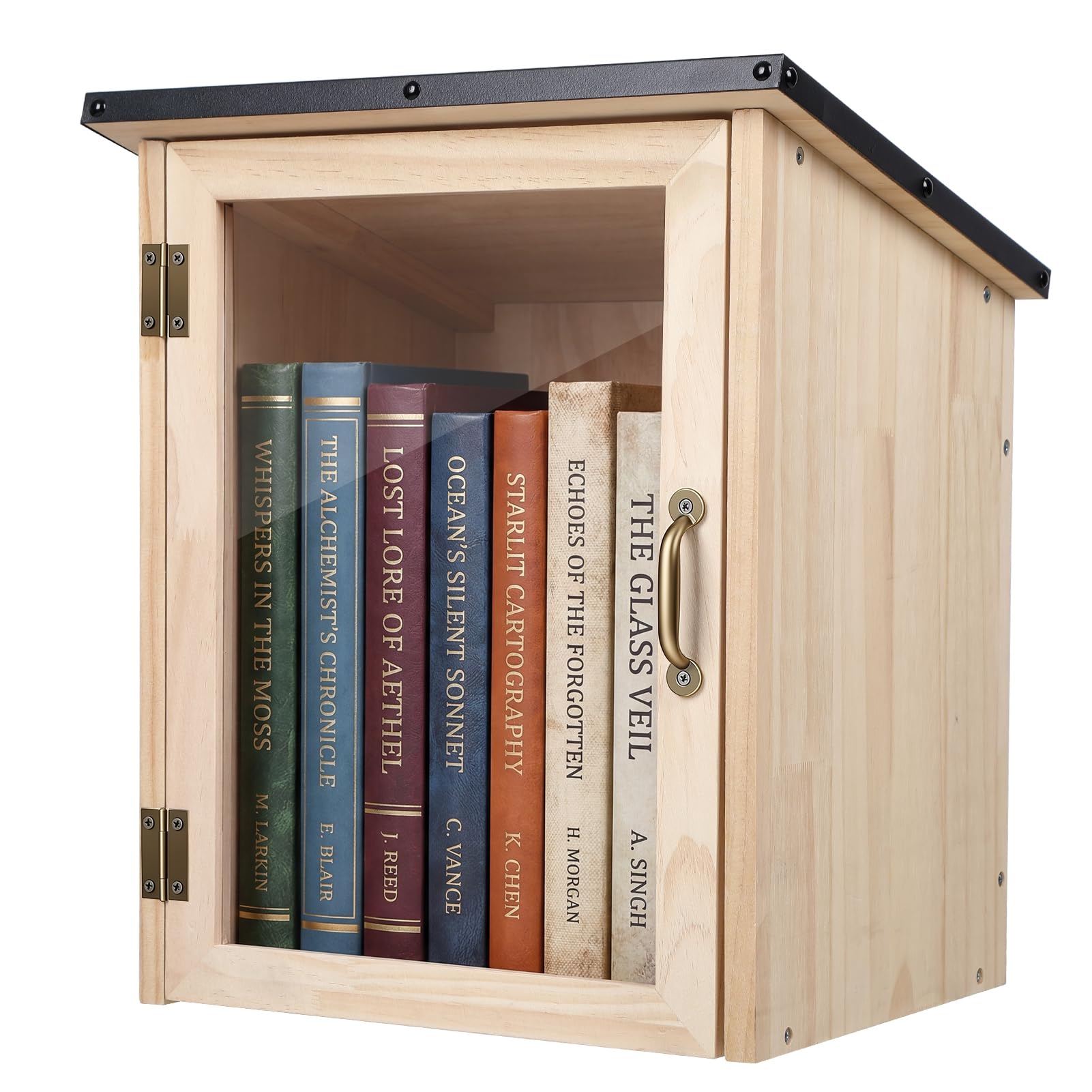 Outdoor Library Book Box, Little Free Librarys Kit, Outdoor Library Books Box, Neighborhoods Community and Schools Sharing Book Literature and Newspapers Wooden Color