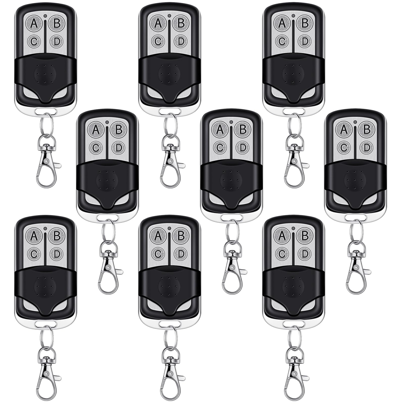 Kingdder 9 Pcs Universal Garage Door Remote Compatible with Chamberlain Liftmaster Garage Door Opener with 5 Colors Learning Button Purple Yellow Red Orange Green Learning Button Mini Keychain Type