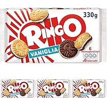 Pavesi Snack Ringo Vaniglia Formato Famiglia, Biscotti Farciti con Crema alla Vaniglia, Snack Dolce per Merenda o Pausa Studio, Confezione da 1320 g