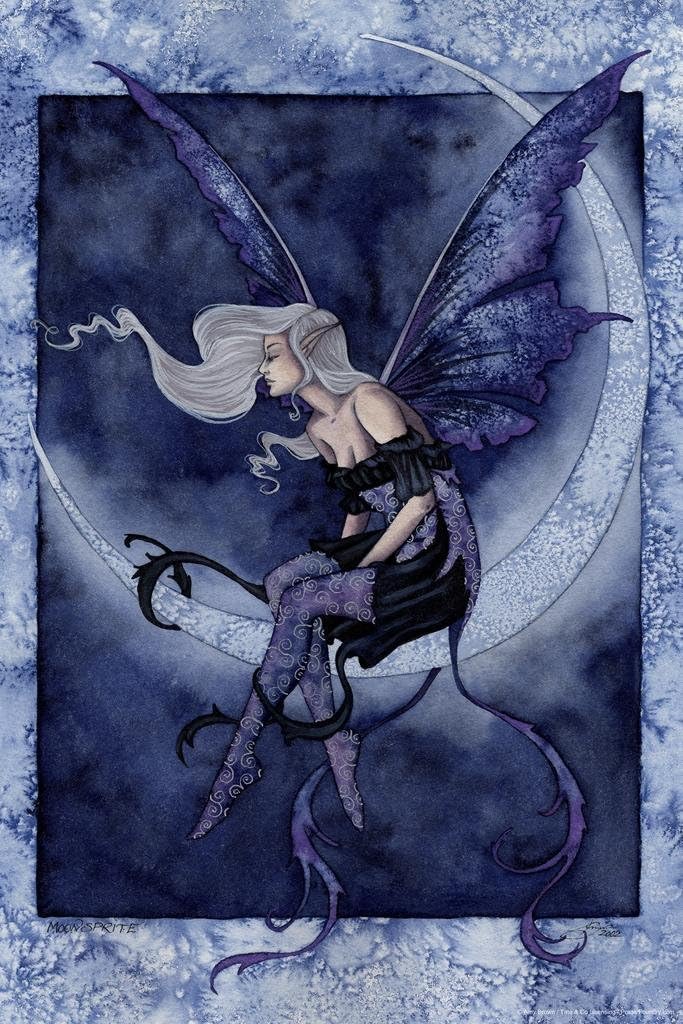 Laminated Amy Brown Print Imagine Fairy Garden Decor Folklore Poster Dry Erase Wall Art Fairy Figure Girls Room Decor Amy Brown Fairies Purple Inspirational Fantasy Art Cute Pretty Fairy Poster 24x36