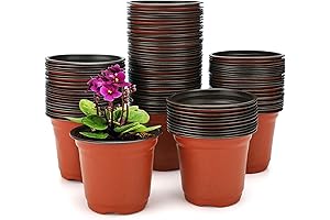 KINGLAKE 100 Pack 4" Plastic Nursery Pots for Plants