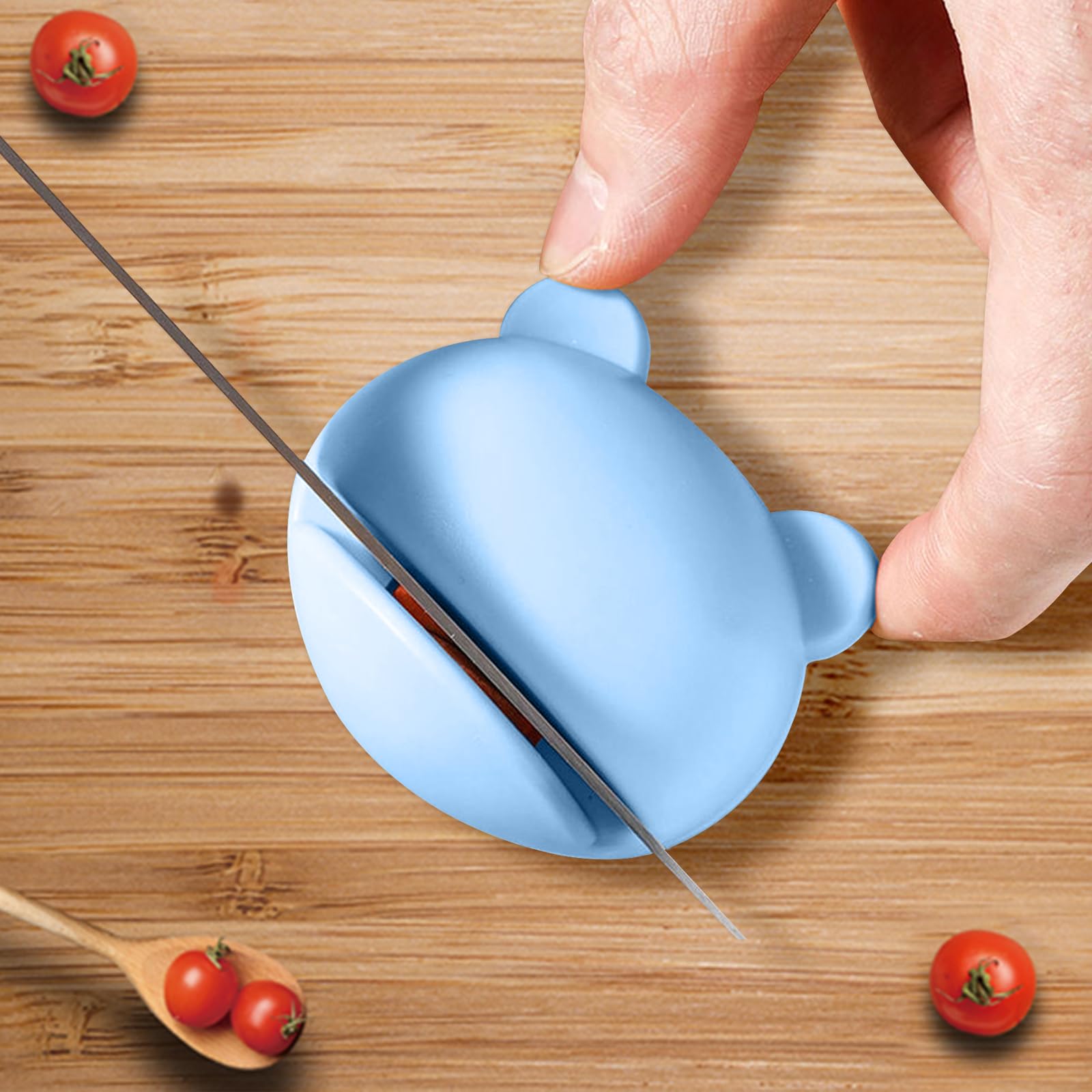 1PCS Compact Knife Sharpener for Kitchen Use Small Sharpening Tool with Non Slip Base for Household Cooking and