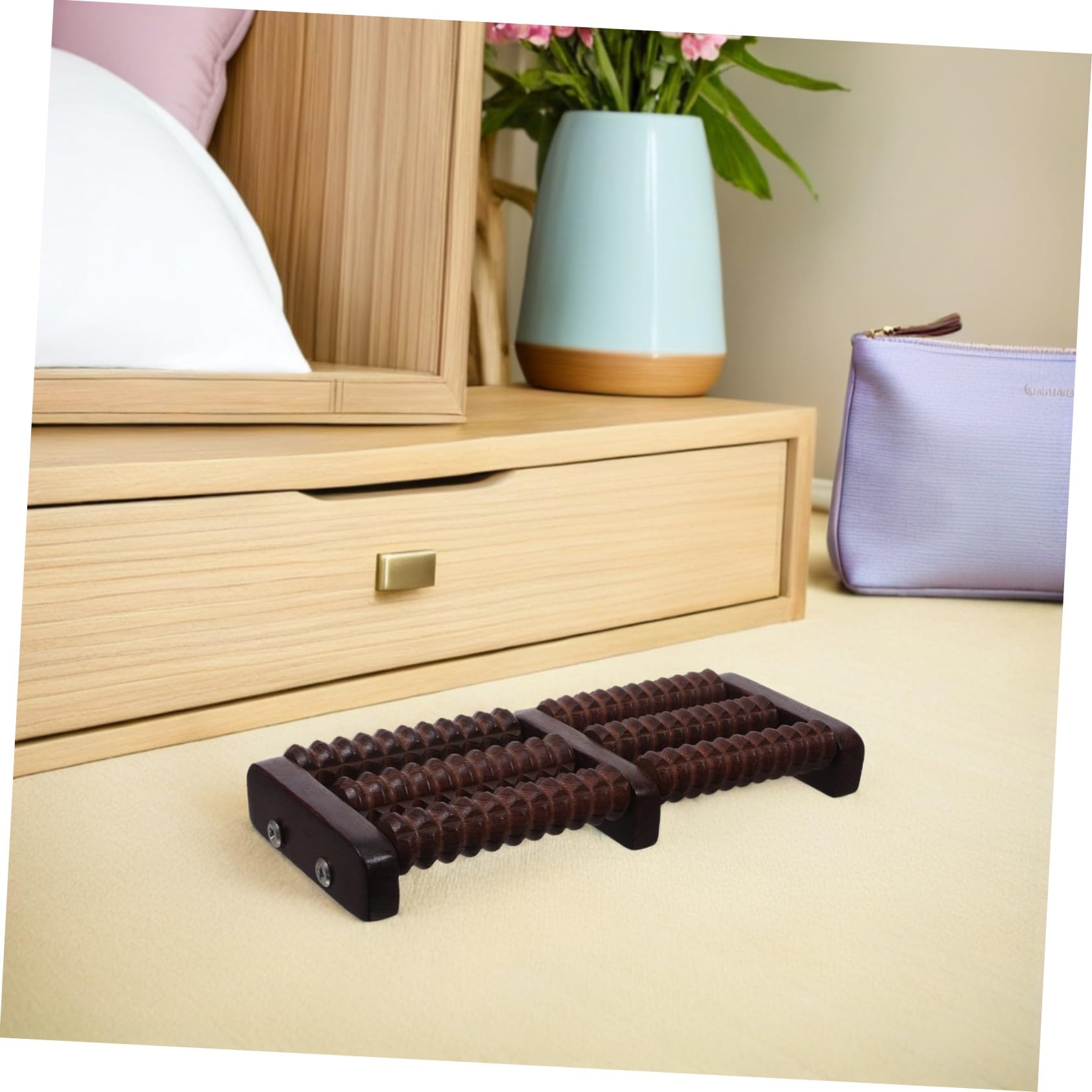 KOMBIUDA Rodillo De Masaje Muscular Multifuncional Para Pies Masajeador De Acupresión Para Pies Herramientas De Madera Color