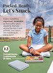 melii Snackle Box – 12-Compartment Divided Snack Container, BPA-Free Food Storage, Removable Dividers, Perfect for Kids Snacks, Arts & Crafts, Beads, and Kitchen Organization (Berry)