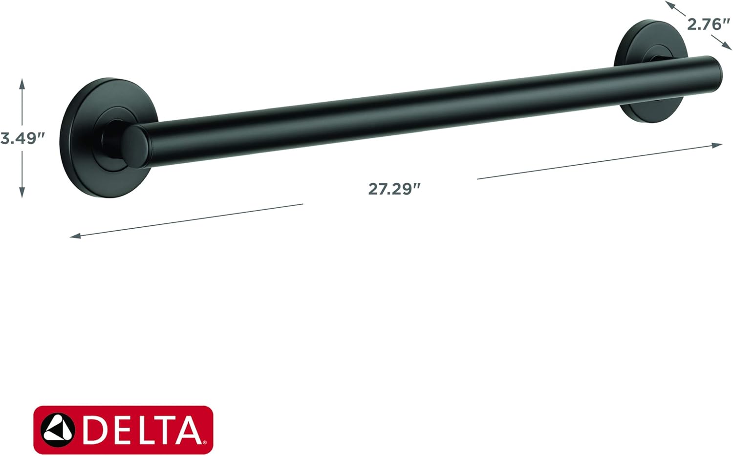 Exclusive Discount 70% Price Delta Faucet 41824-BL Contemporary Decorative ADA Grab Bar, 24, Matte Black, 24 In