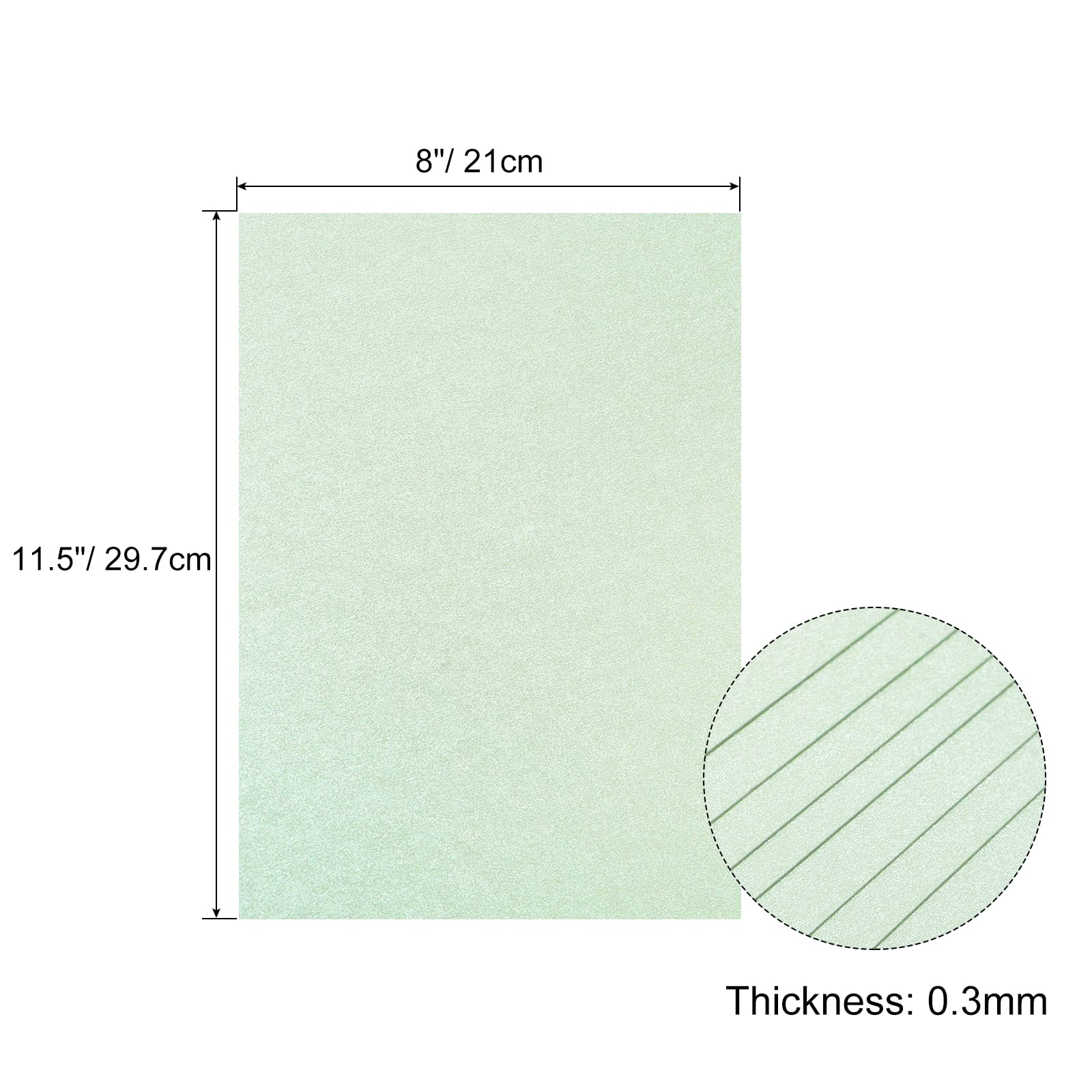 MECCANIXITY Shimmer Cardstock Paper 25 Sheets, Pearlescent Card Stock 8x11.5 Inch 92 Lb/250gsm, Craft, Scrapbook, Cover, Gift Wrapping, Wedding Invitation, Birthday Card, Light Green