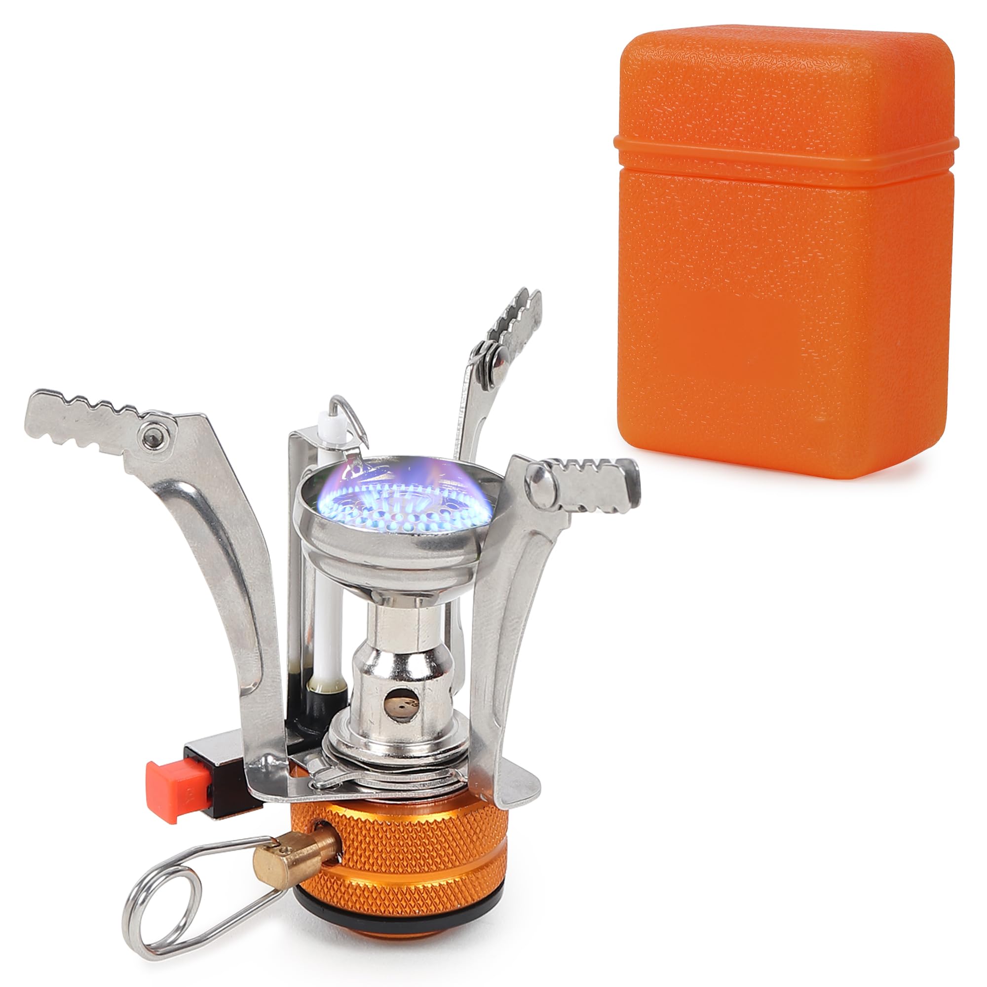 BisonBerg Portable Stove | Butane Gas Burner | Camping, Hiking, Picnic | Stainless Steel Body | Folding Furnace