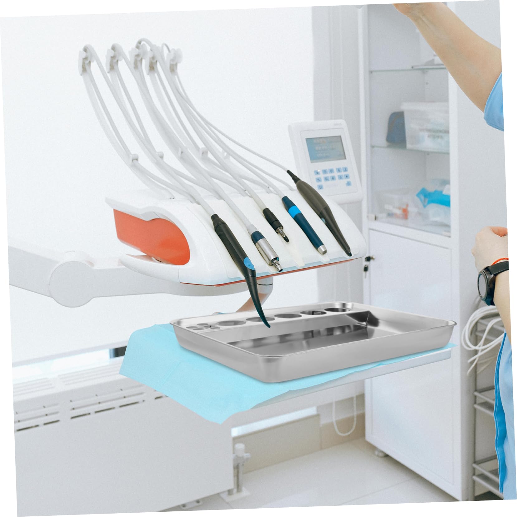 ULTECHNOVO Plateau Facile à Nettoyer Acier Inoxydable Argenté pour Changement et Préparation D'injections, Matériel Médical Professionnel
