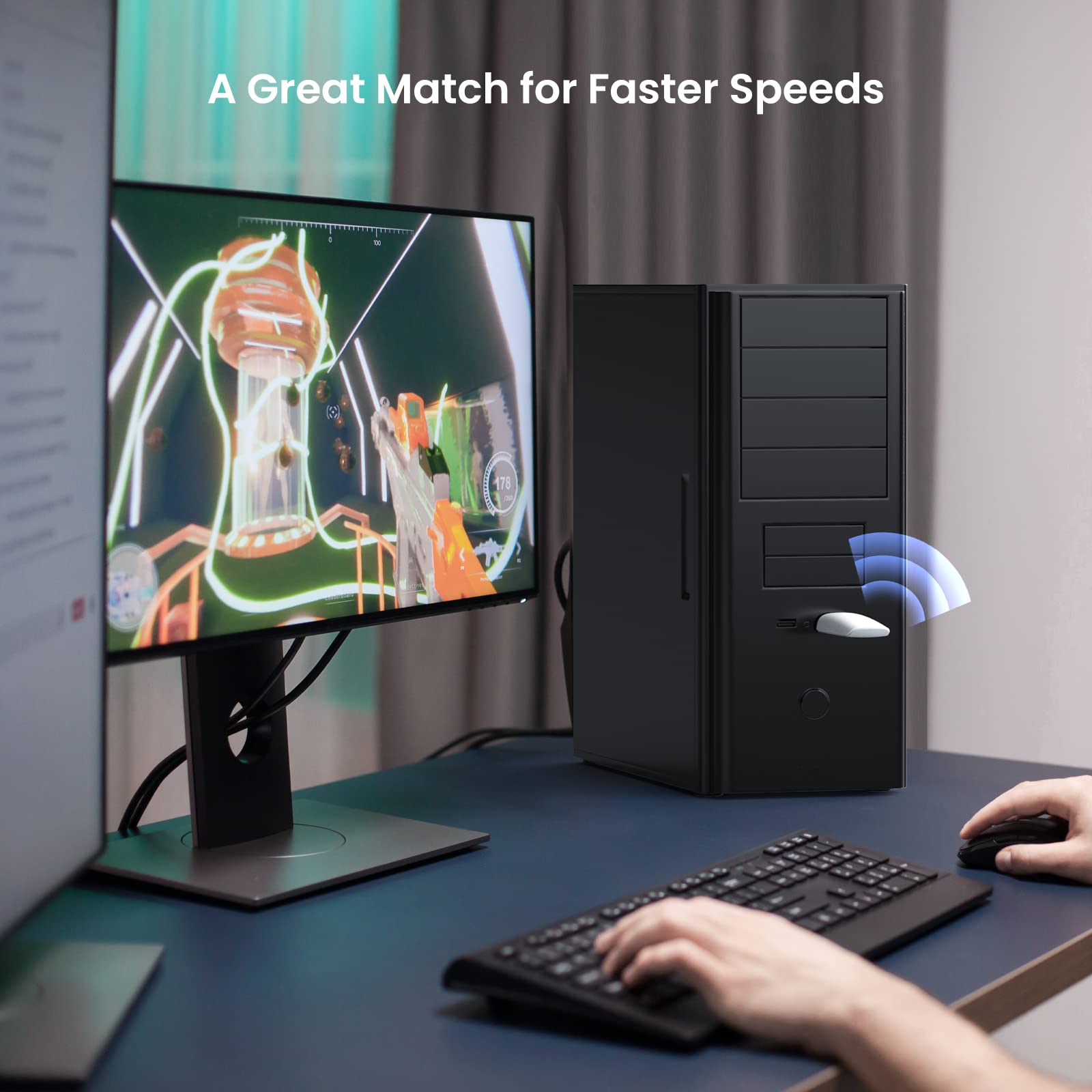 Tenda AX1800 Wi-Fi 6 Dongle – adapter Wi-Fi USB 3.0 – dwuzakresowy MU-MIMO 1800 Mb/s do komputerów stacjonarnych/laptopów – obsługuje tylko Windows 11 i 10 (U18)