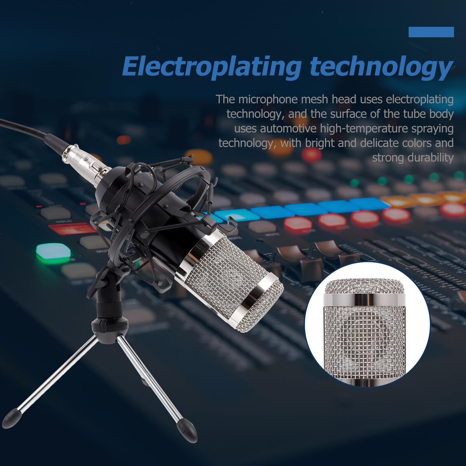 Microfono Condensatore con Cavo per Casa Kit Completo per Ktv e Registrazione Suono Pieno e Nitido Leggero e Facile da Usare