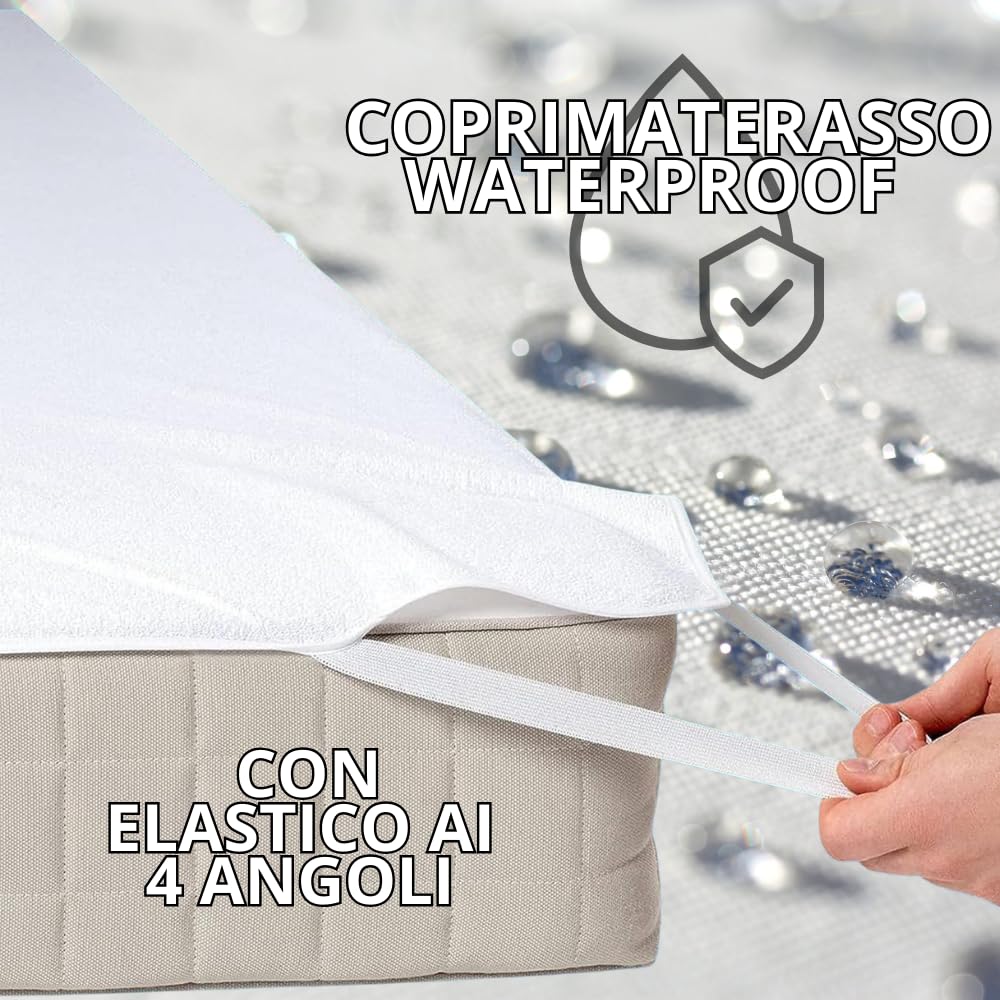 FlyIdeas Set 2 Lenzuola Lettino Neonato 60x120 + 1 Coprimaterasso Culla Impermeabile – 100% Cotone – Lenzuola con Angoli per Lettino con Sbarre, Materasso 60x120 e Lettino da Campeggio