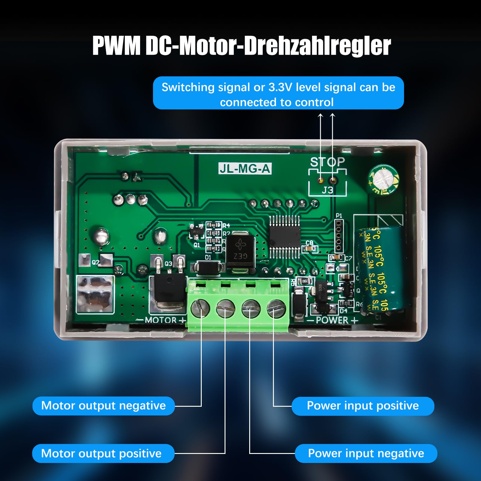PWM DC Motor Governor AYWHP regolatore di tensione con doppio driver MOS display di velocità DC 5V 9V 12V 18V 24V 30V