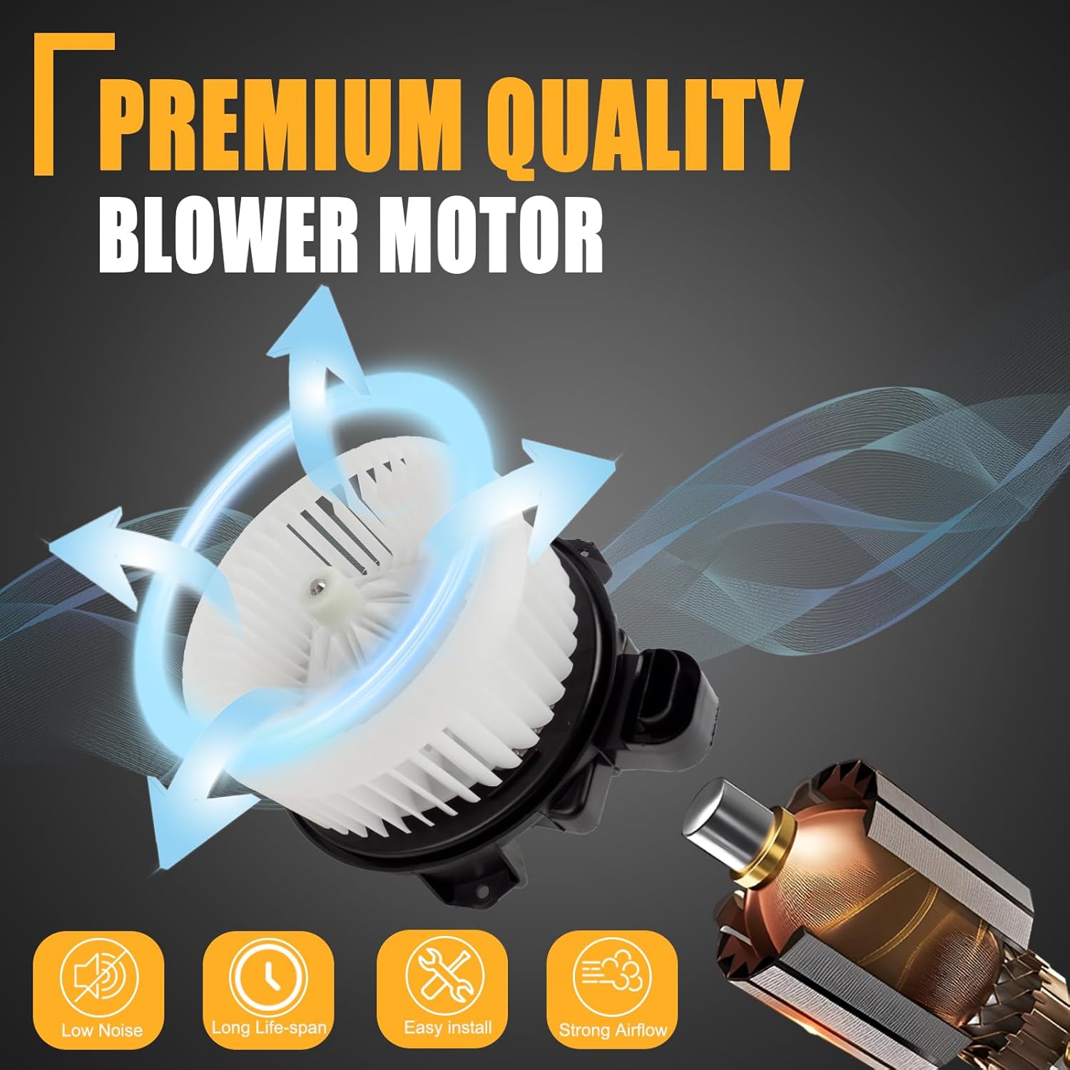 GSPSCN 700215 AC HVAC Heater Blower Motor with Fan for 2007-2020 Toyota Tundra Camry 4Runner Avalon Highlander Venza丨Lexus ES350 GX460 RX350 RX450h ES300h丨Dodge Journey - 871030C040,68232372AC,PM9351