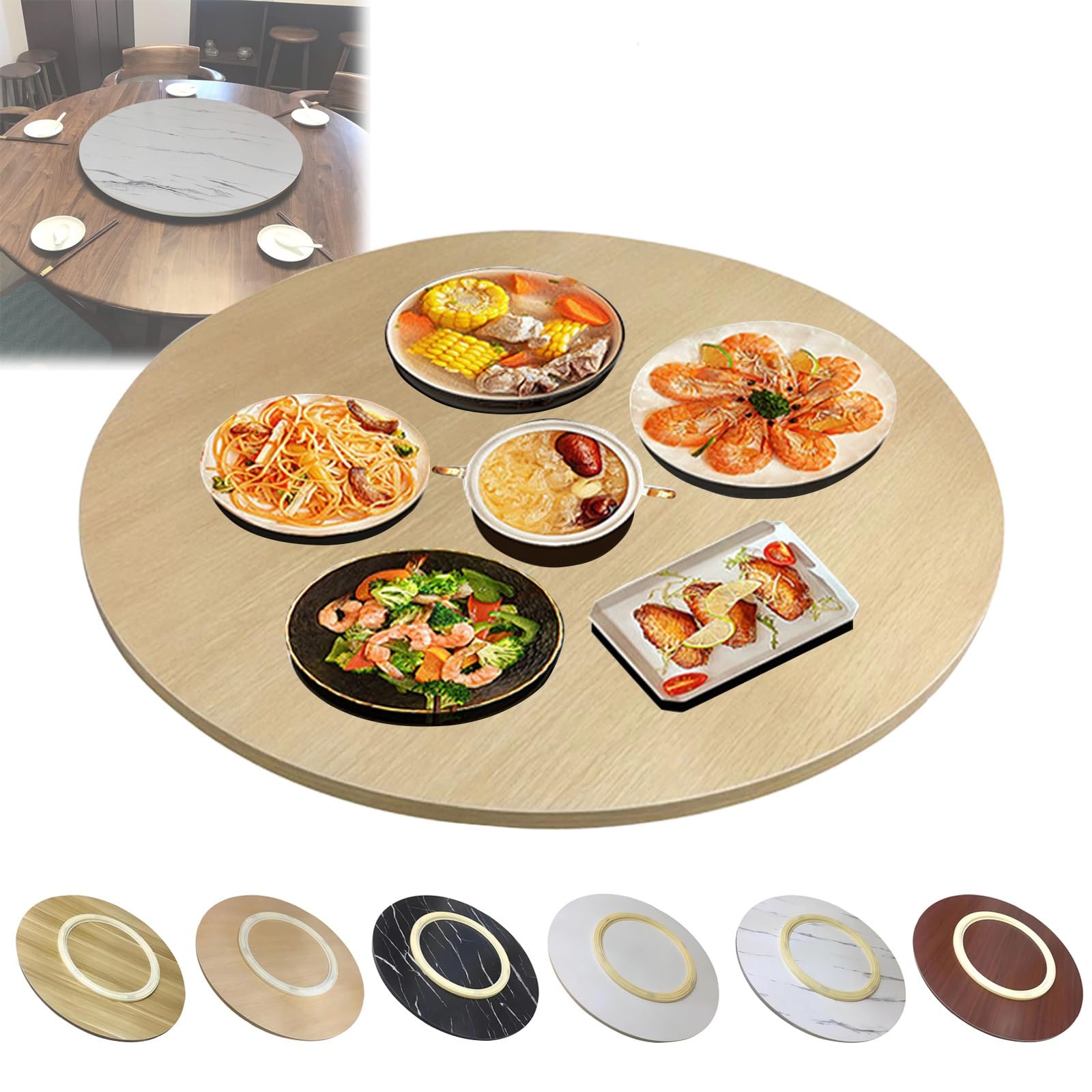 （70cm）木製ターンテーブル_4Z281　主に食卓用　回転テーブル中華テーブル Amazon｜中華テーブル 木製 ターンテーブル 360回転式、回転台