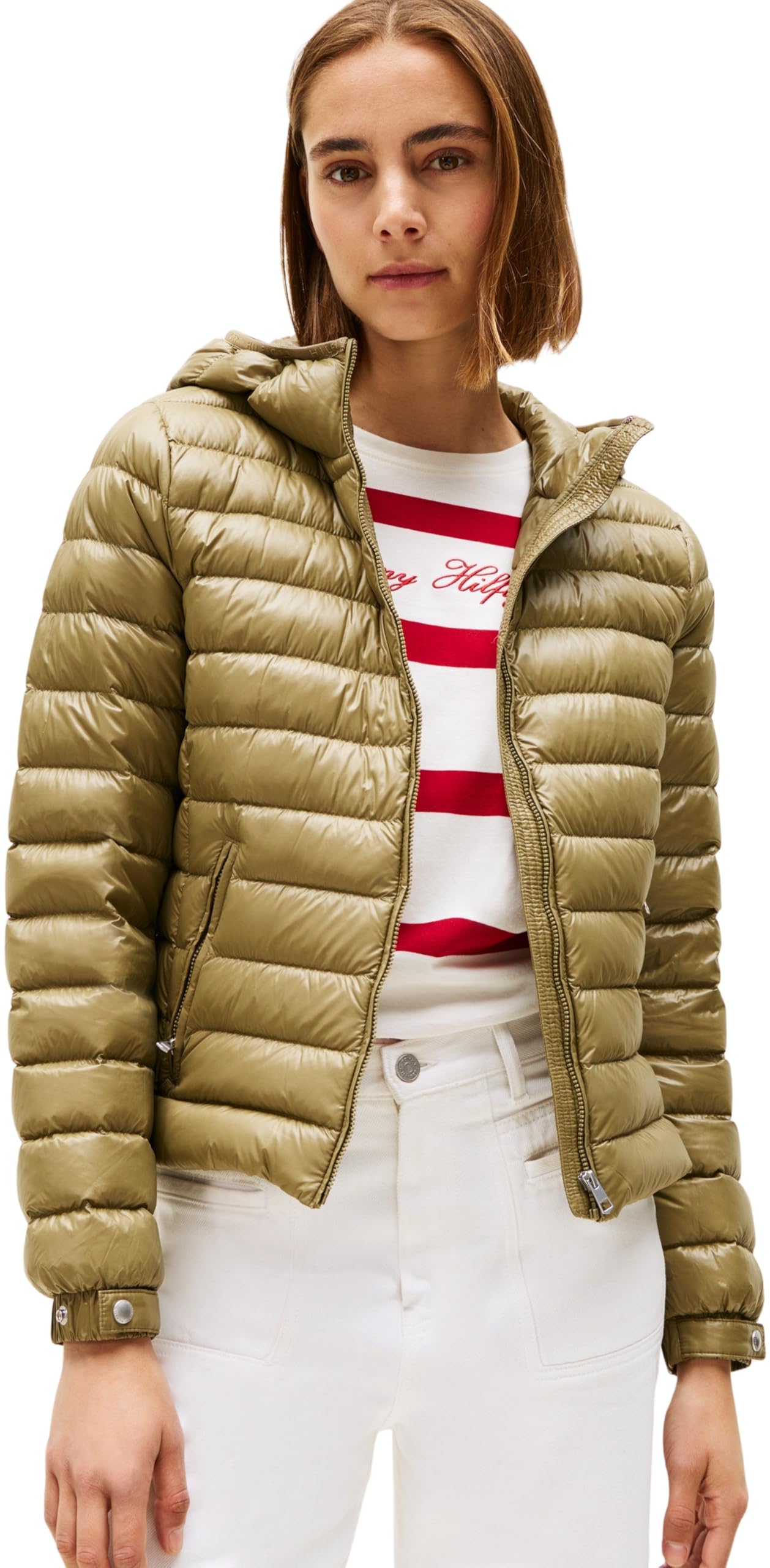 Tommy Hilfiger Damen Ul Down Reg Hooded Jacket Ww0ww46788 Pufferjacke (1er Pack)