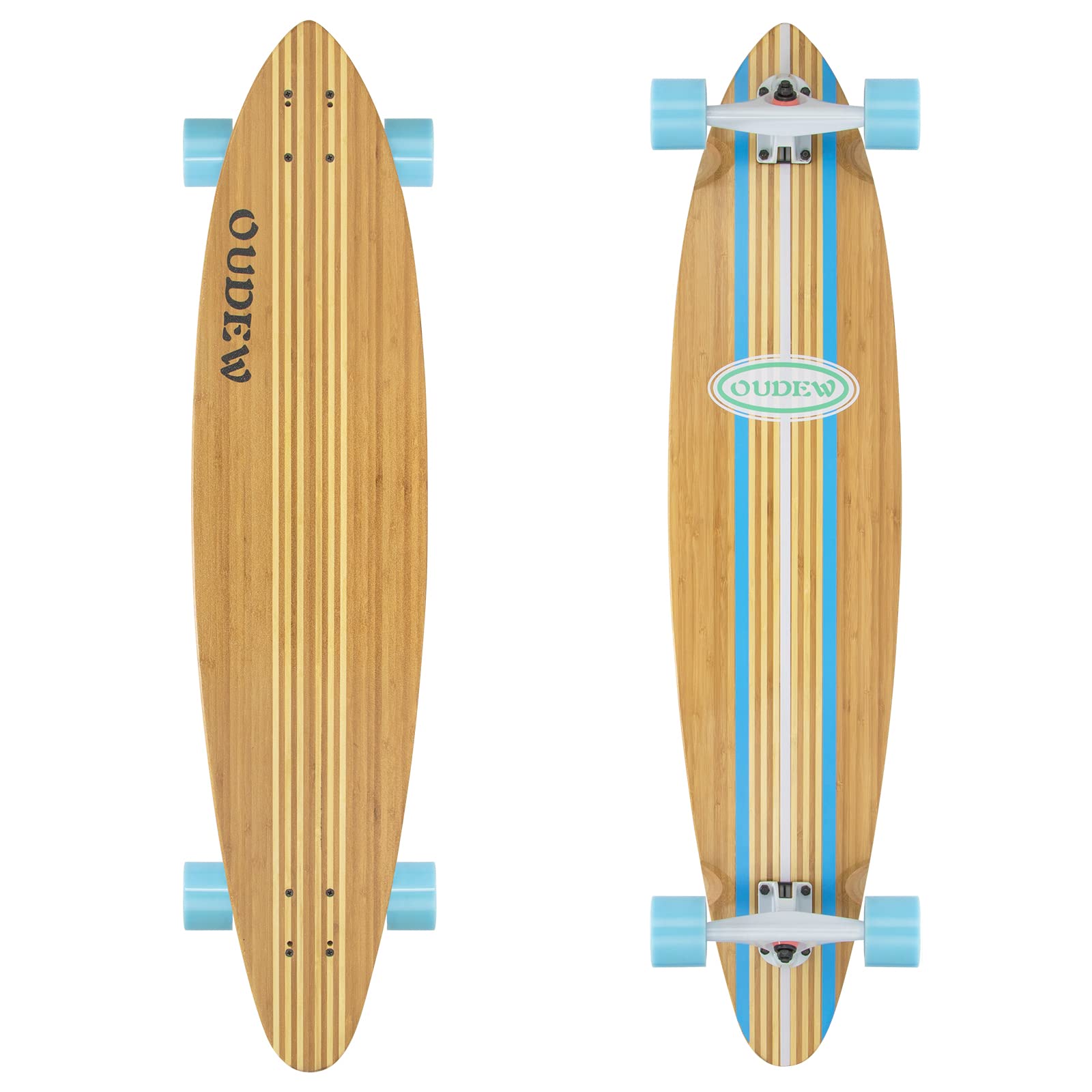 Longboard Skateboard, 41 Inch 8 Layer Canadian Maple Drop Through Longboards for Kids Boys Girls Youths Beginners.