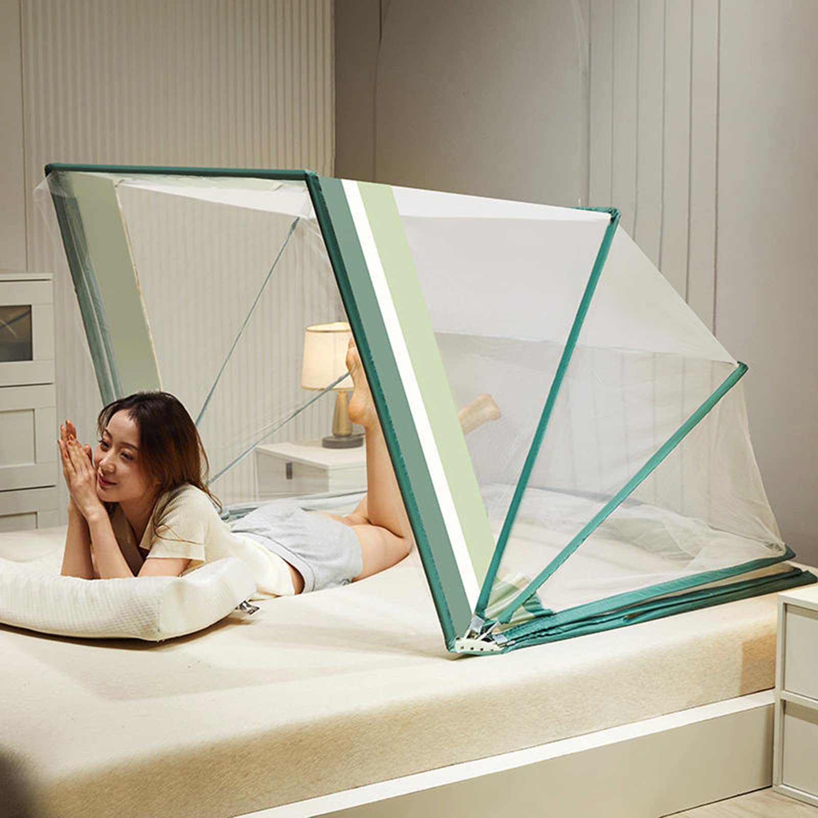 Mosquitera portátil, mosquitera Plegable Alta, Tienda de campaña sin instalación, mosquitera cómoda, Transpirable, fácil de Instalar y Lavar para Cama, Patio, Viajes, B, 120 * 190