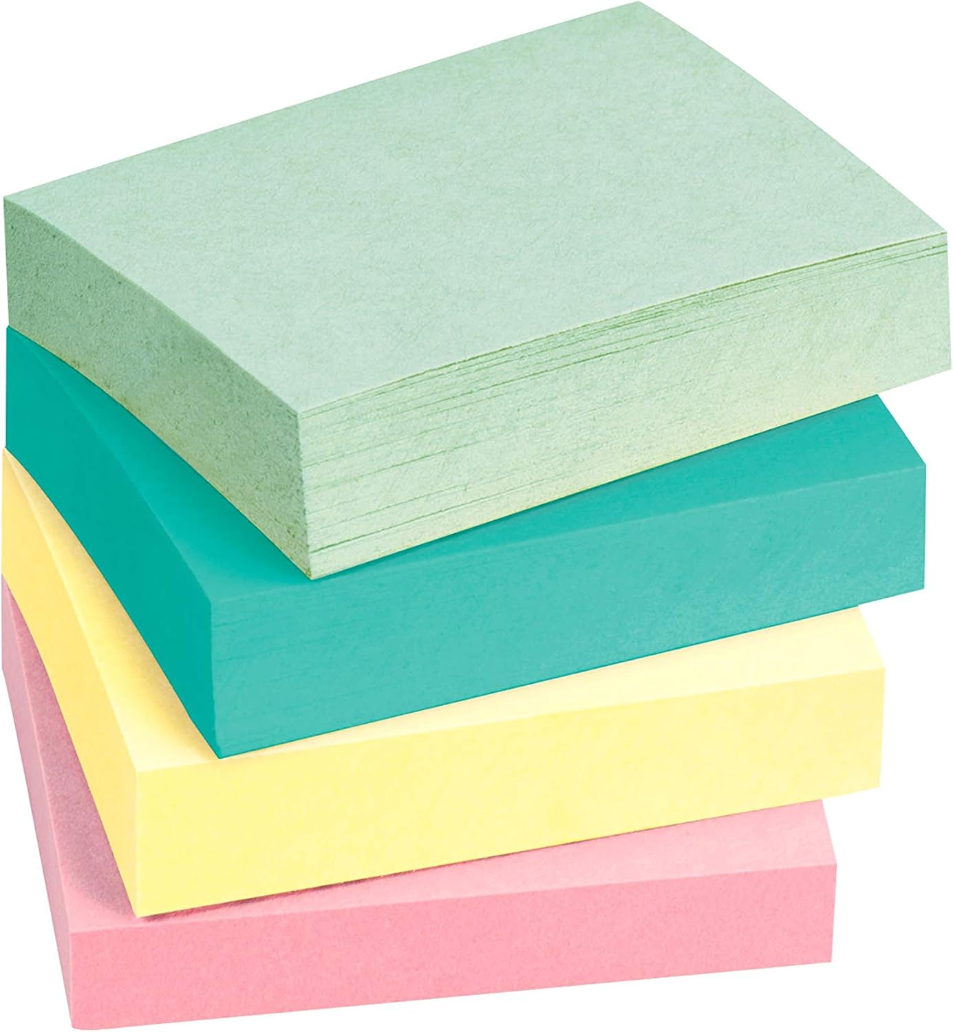Post-it Mini Notes, 1.5x2 in, 12 Pads, America's #1 Favorite Sticky Notes, Beachside Café Collection, Pastel Colors (Blue, Pink, Mint, Yellow), Recyclable (653-24A)