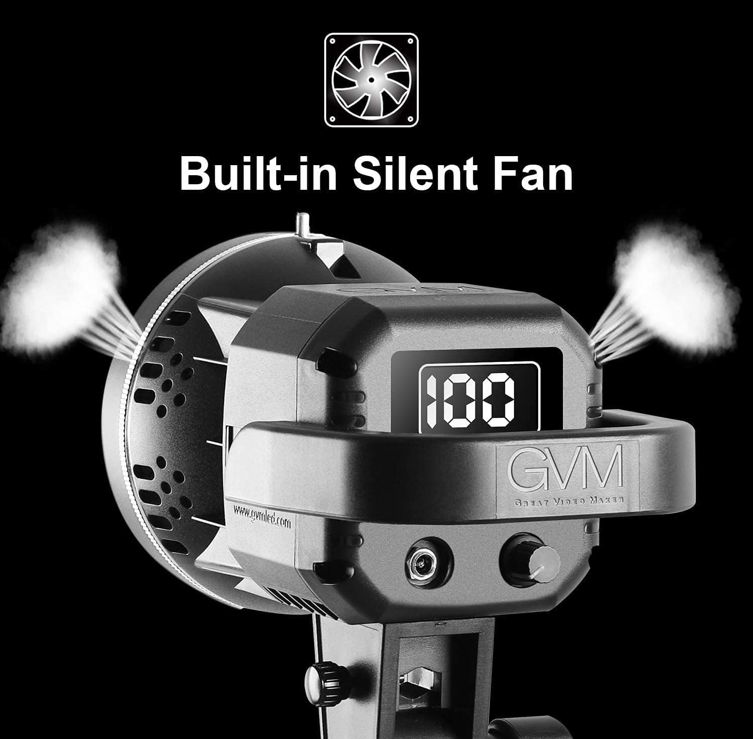 GVM - Luce video a LED da 80 W con kit di montaggio Bowens, illuminazione a uscita continua 5600K CRI97+, dimmerabile, kit di illuminazione per fotografia, illuminazione da studio per fotocamera, luce